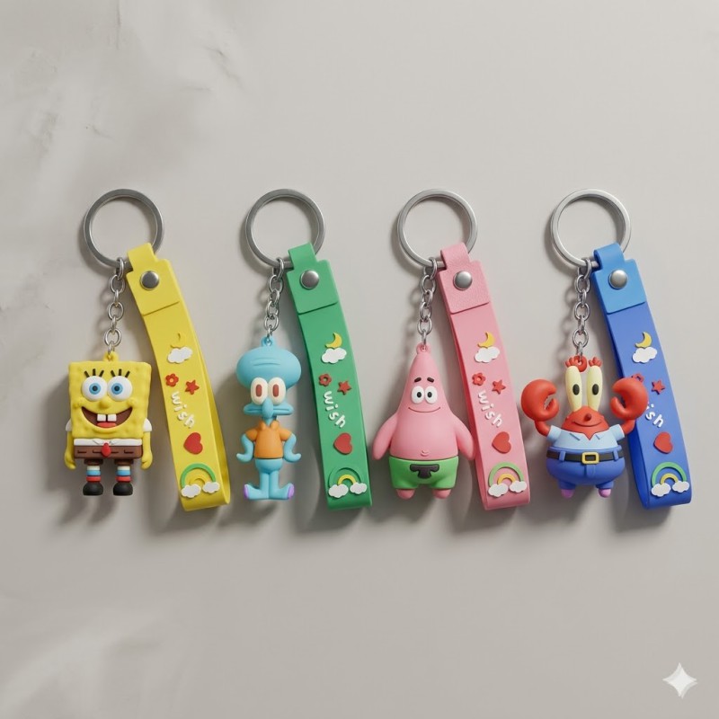 Picture of Demon Slayer Anime Keychain – 3D Soft PVC Figure Keyring with Wristlet Strap - All 6 Designs
