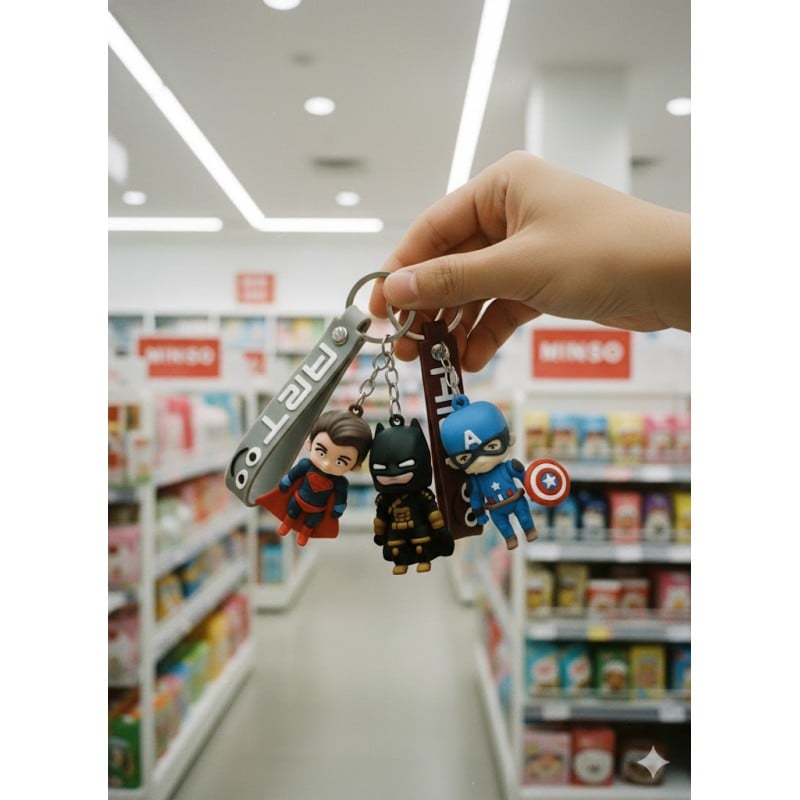 Picture of Mini Handbag Keychain – Cute 3D Soft PVC Purse Charm Keyring with Wristlet Strap - 6 Unique Designs