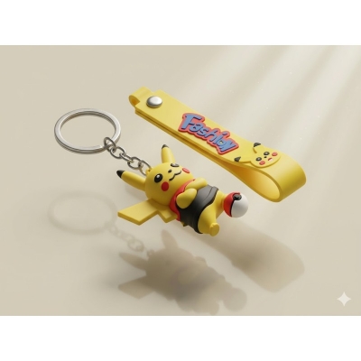 Picture of Transformer Robot Keychain – 3D Soft PVC Mech Figure Keyring with Wristlet Strap - All 4 Designs