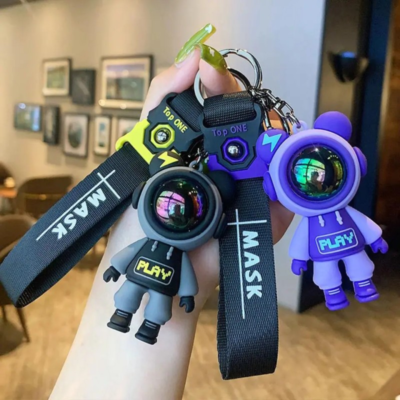 Picture of Dragon Ball Anime Keychain – 3D Soft PVC Figure Keyring with Wristlet Strap - Random 1 Pc