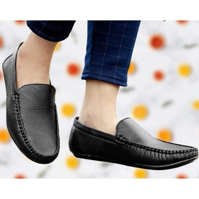 Picture of New Exclusive Black Driver Club Leather Loafer Men\'S Y- 2023-Black