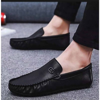 Picture of Loafer Styles' Rubber Sole Winter And Summer Wind Proof Shoe For Men By Riyan Shoes - Embracing Style And Functionality Ideal For Winter And Summer-Black