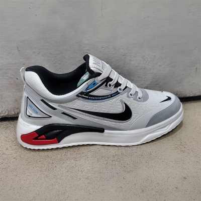 Picture of PremiumBlack & White Sports Sneakers For Men – Lightweight Breathable Lace-Up Casual Shoes with Anti-Odor Technology-White