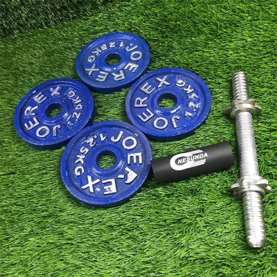 Picture of Four Pieces Dumbbell Set With 1Pc 10 inch Sticks - 5Kg - Blue and Silver Combo