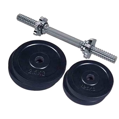 Picture of Combo Pack of Four Pieces Dumbbell 2 pcs 2.5kg and 2 pcs 1.25kg Set With Stick - 7.5Kg - Black and Silver-7 kg