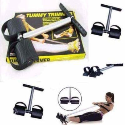 Picture of Tummy Trimmer Sit Up Pull Rope Spring Tension Foot Pedal Abdomen Leg Exerciser Tummy Trimmer Equipment Bodybuilding Home Gym Arm Waist Sport Fitness Stretching Slimming Training-Silver