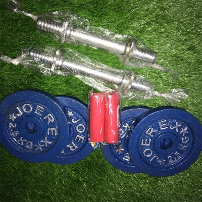 Picture of Four Pieces 2.5 Blue Dumbbell Plate With Two 10 inch Sticks - 10Kg - Combo-Blue