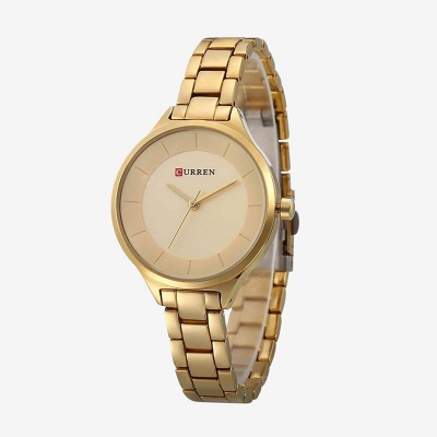 Picture of Curren 9015 Stainless Steel Ladies Watch - Golden-Gold