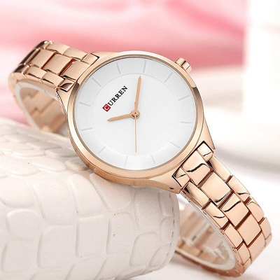 Picture of CURREN 9015 Women Watch Luxury Stainless Steel Ladies Watch Golden And White-Rose Gold