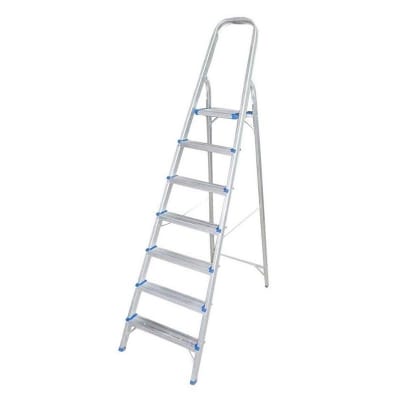 Picture of High Quality 7 Step Aluminium Folding Ladder, Ladder, Aluminium Ladder (Multipurpose Usable)-Silver