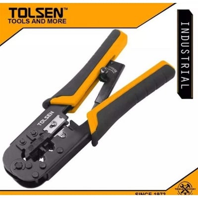 Picture of TOLSEN Ratchet Modular Crimping Pliers with round cable stripper-Black