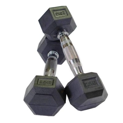 Picture of 5kg hex dumbbells - 2 pis Total 10 KG-Black