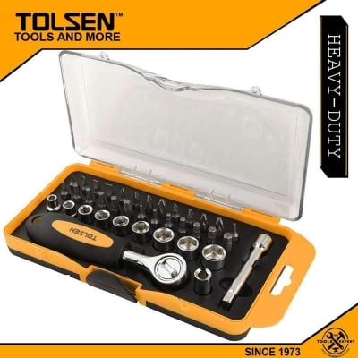 Picture of TOLSEN 38 Pcs Bits and Sockets Set 20035 - Kings Trading-Multicolor