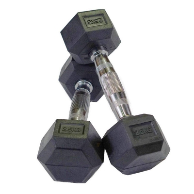 Picture of 2.5 KG HEX DUMBELL || 2 PIS = 5 KG hex dumbell-Black