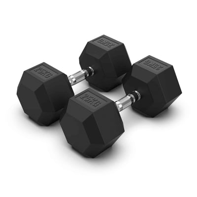 Picture of 25kg hex dumbbells - 1 pic Total =25 KG hex Dumbell-Black