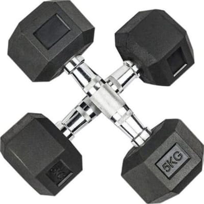 Picture of 5kg Hex Dumbell 1 pair -10Kg-Black