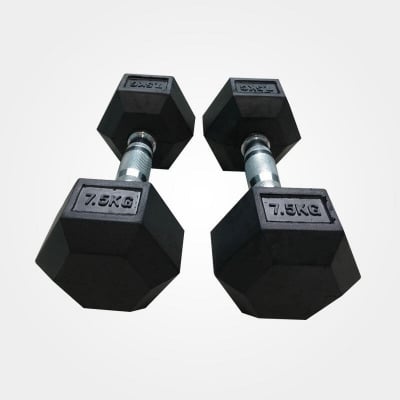 Picture of 7.5 KG Hex Dumbbells || 2 PIS = 15 KG-Black