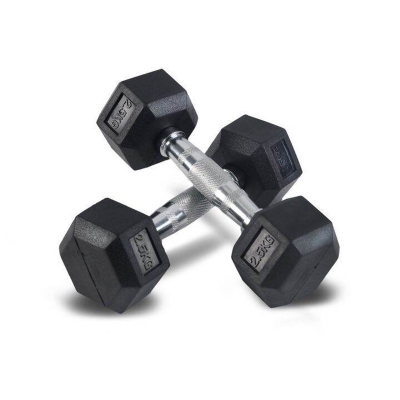 Picture of 2.5 KG HEX DUMBELL || 2 PIS = 5 KG hex Dumbell-Black