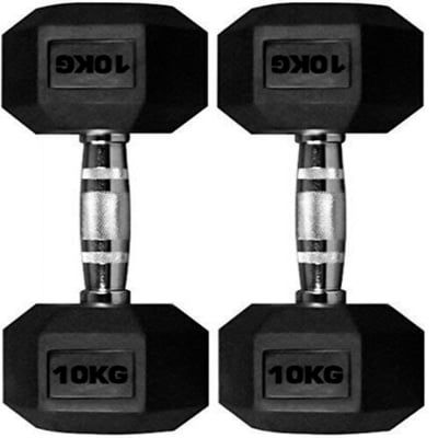 Picture of 10Kg Hex Dumbbell 1 Pair -Total 20Kg-Black