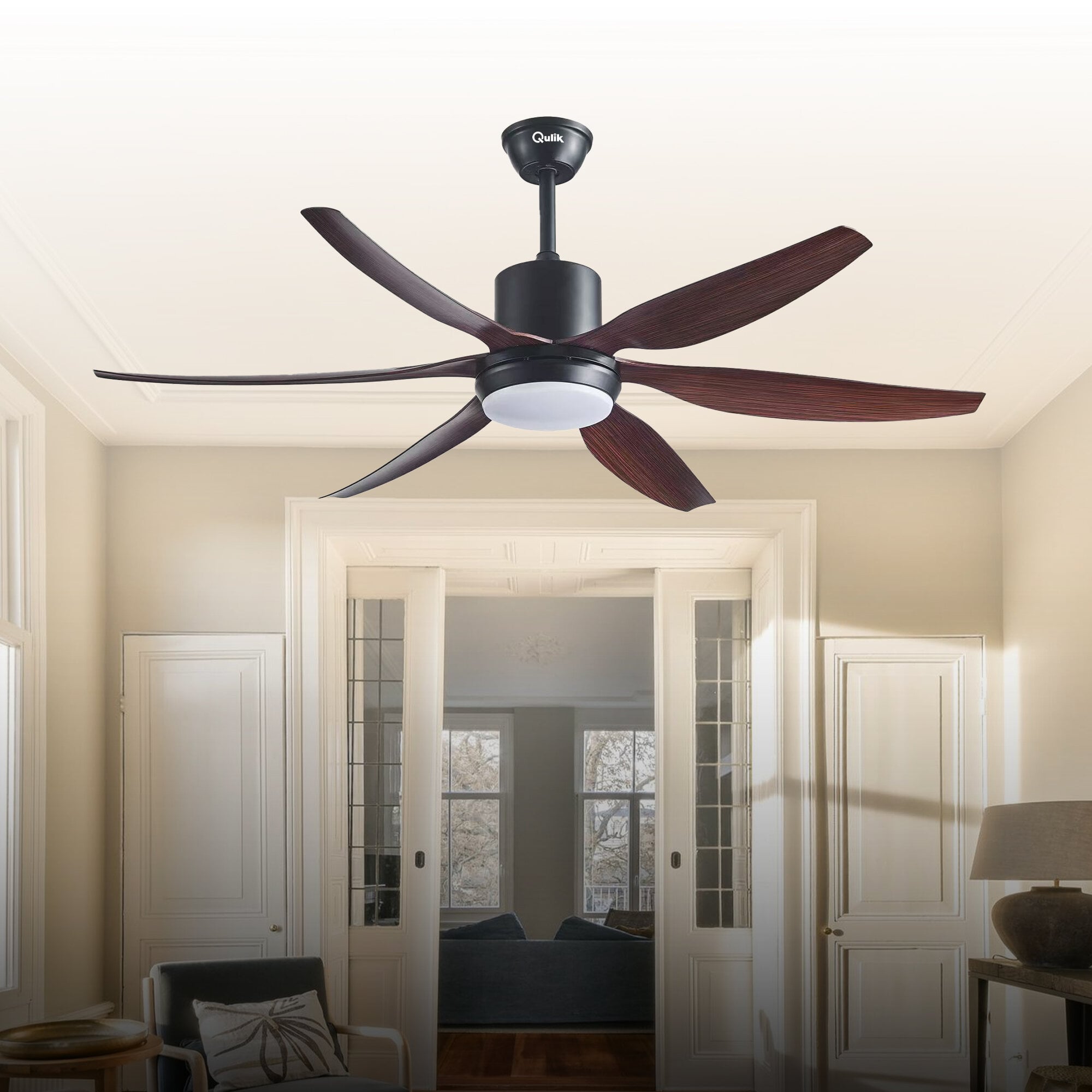 Picture of Qulik Silex 54"- Modern Decorative Silent ABS Blade Under light with Remote Ceiling Fan  | Free Delivery