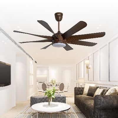 Picture of Qulik Helix UL 60"- Modern Decorative Silent ABS Blade Under light with Remote Ceiling Fan  | Free Delivery