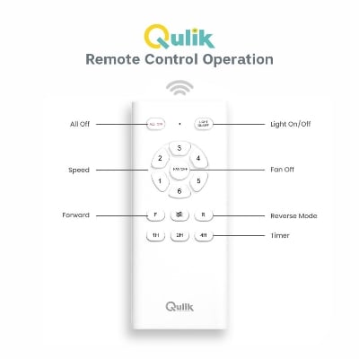 Picture of Qulik Helix UL 60"- Modern Decorative Silent ABS Blade Under light with Remote Ceiling Fan  | Free Delivery