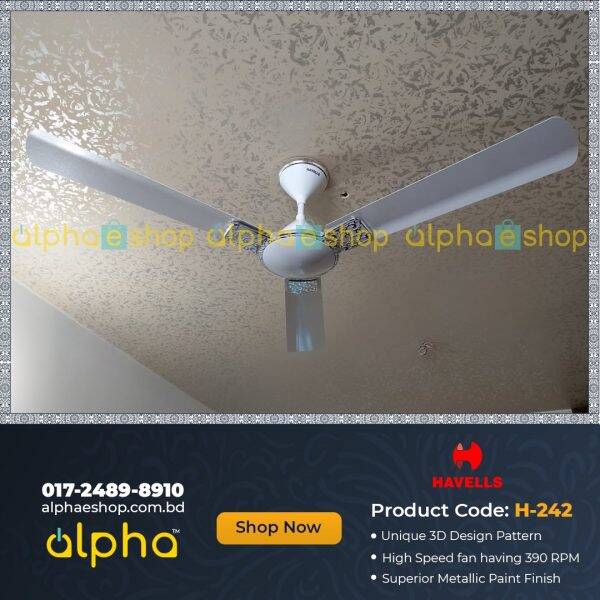 Picture of Havells ENTICER HUES 56'' Ceiling Fan White H-242 | Free Delivery-White