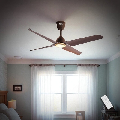 Picture of Qulik Aero-X 54"- Decorative Energy Saving BLDC Remote Control Underlight Ceiling Fan (Dark Wood) | Q-6578-DW-UL | Free Delivery-Dark Wood