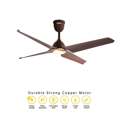 Picture of Qulik Aero-X 54"- Decorative Energy Saving BLDC Remote Control Underlight Ceiling Fan (Dark Wood) | Q-6578-DW-UL | Free Delivery-Dark Wood