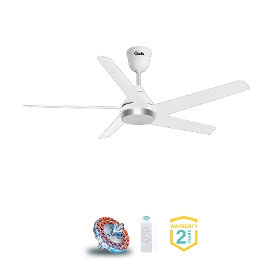 Picture of Qulik Alpha Edge 5B 53"- Decorative Energy Saving BLDC Remote Control Ceiling Fan (Parle White) | Q-6577-PW | Free Delivery-Parle White