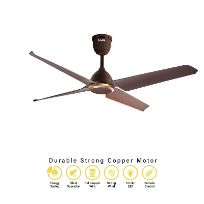 Picture of Qulik Aero-X 54"- Decorative Energy Saving BLDC Remote Control Ceiling Fan (Dark Wood) | Q-6578-DW | Free Delivery-Dark Wood