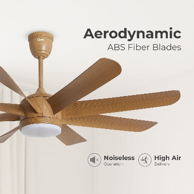 Picture of Qulik Helix UL 60"- Modern Decorative Silent ABS Blade Under Light With Remote Ceiling Fan (Light Wood) Q-6522-LW | Free Delivery-Light Wood