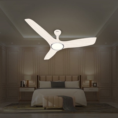 Picture of Qulik Aerovane 52" Modern Decorative Silent ABS Blade Remote Under Light Ceiling Fan (White Wood) Q-6572-WW-UL | Free Delivery-White Wood