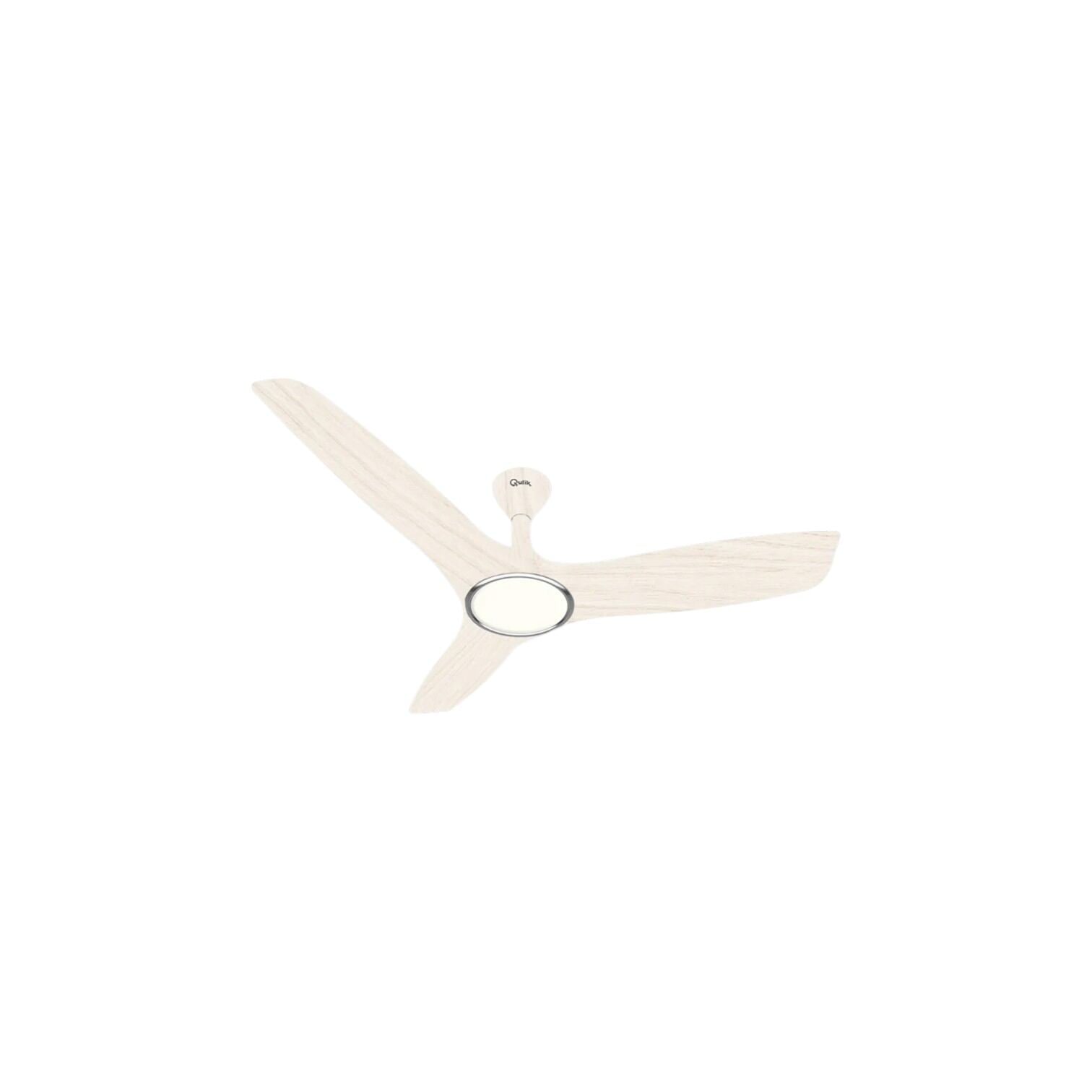 Picture of Qulik Aerovane 52" Modern Decorative Silent ABS Blade Remote Under Light Ceiling Fan (White Wood) Q-6572-WW-UL | Free Delivery-White Wood