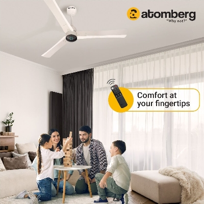 Picture of Atomberg Renesa+ 56" 35W BLDC Motor Energy Saving Anti-Dust Speed Indicator Light Ceiling Fan With Remote Control (Pearl White) AT-101 | Free Delivery-Pearl White