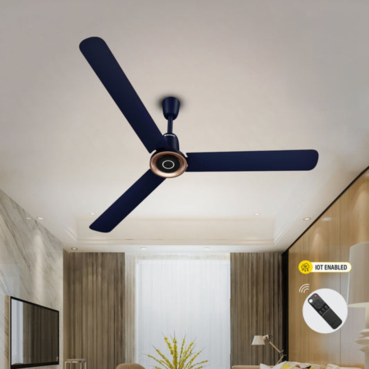 Picture of Atomberg Studio Nexus Smart 1400mm BLDC Ceiling Fan With IoT & Remote Control (Ritz Blue) | AT-148 | Free Delivery-Ritz Blue