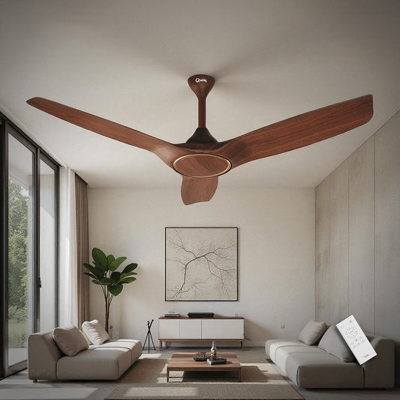 Picture of Qulik Aerovane 52" Modern Decorative Silent ABS Blade Remote Ceiling Fan (Dark Wooden) Q-6572-DW | Free Delivery-Dark Wooden