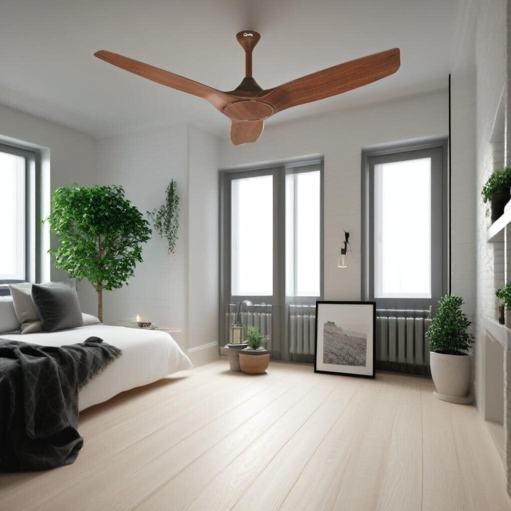 Picture of Qulik Aerovane 52" Modern Decorative Silent ABS Blade Remote Ceiling Fan (Dark Wooden) Q-6572-DW | Free Delivery-Dark Wooden