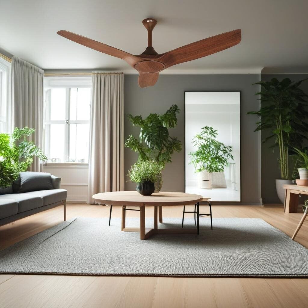 Picture of Qulik Aerovane 52" Modern Decorative Silent ABS Blade Remote Ceiling Fan (Dark Wooden) Q-6572-DW | Free Delivery-Dark Wooden
