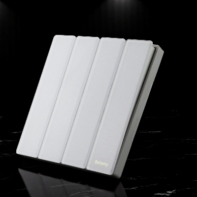 Picture of Belamy White 4 Gang 1 Way Switch | BE-150-SW-White