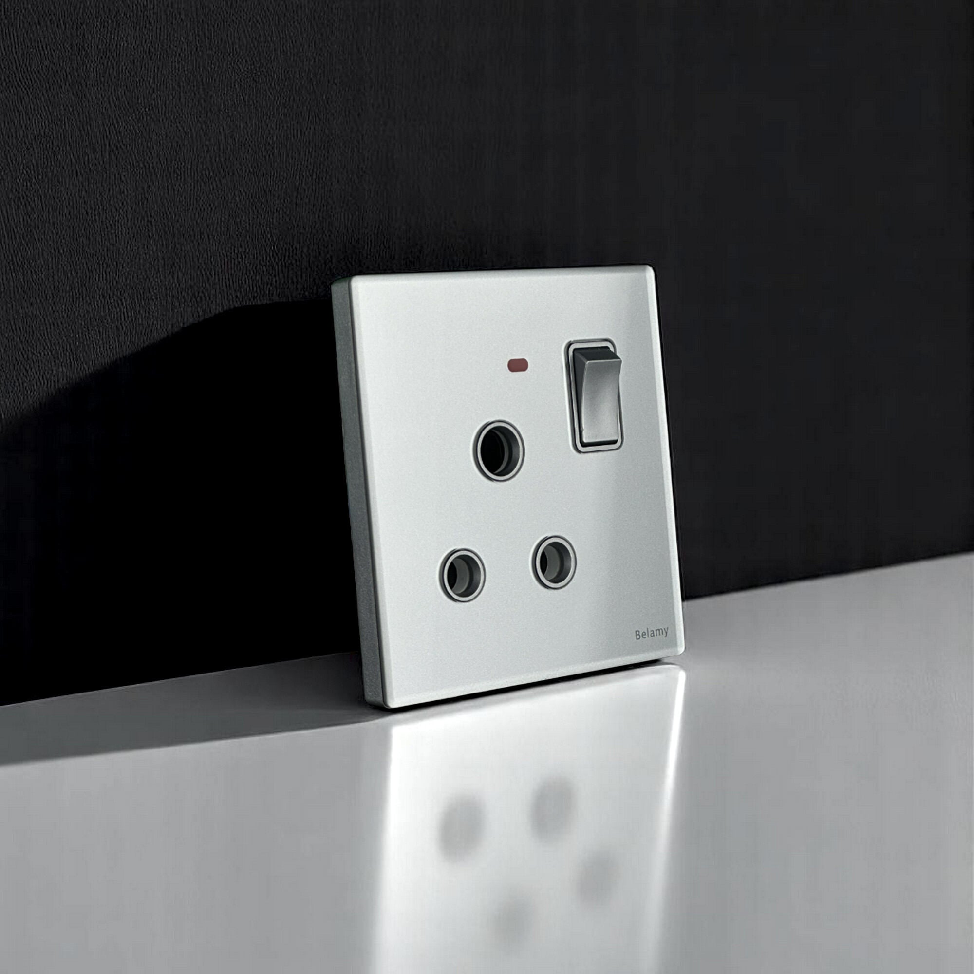 Picture of Belamy Sky Grey 1G 3-PIN Round Socket | BE-101-SW-Grey
