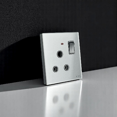 Picture of Belamy Sky Grey 1G 3-PIN Round Socket | BE-101-SW-Grey