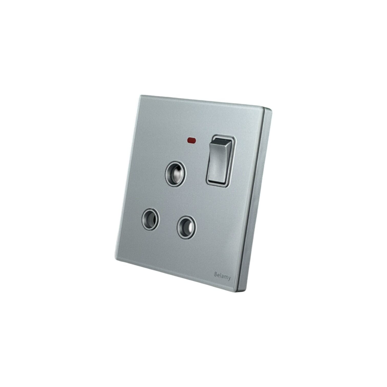 Picture of Belamy Sky Grey 1G 3-PIN Round Socket | BE-101-SW-Grey