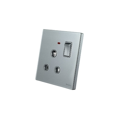 Picture of Belamy Sky Grey 1G 3-PIN Round Socket | BE-101-SW-Grey