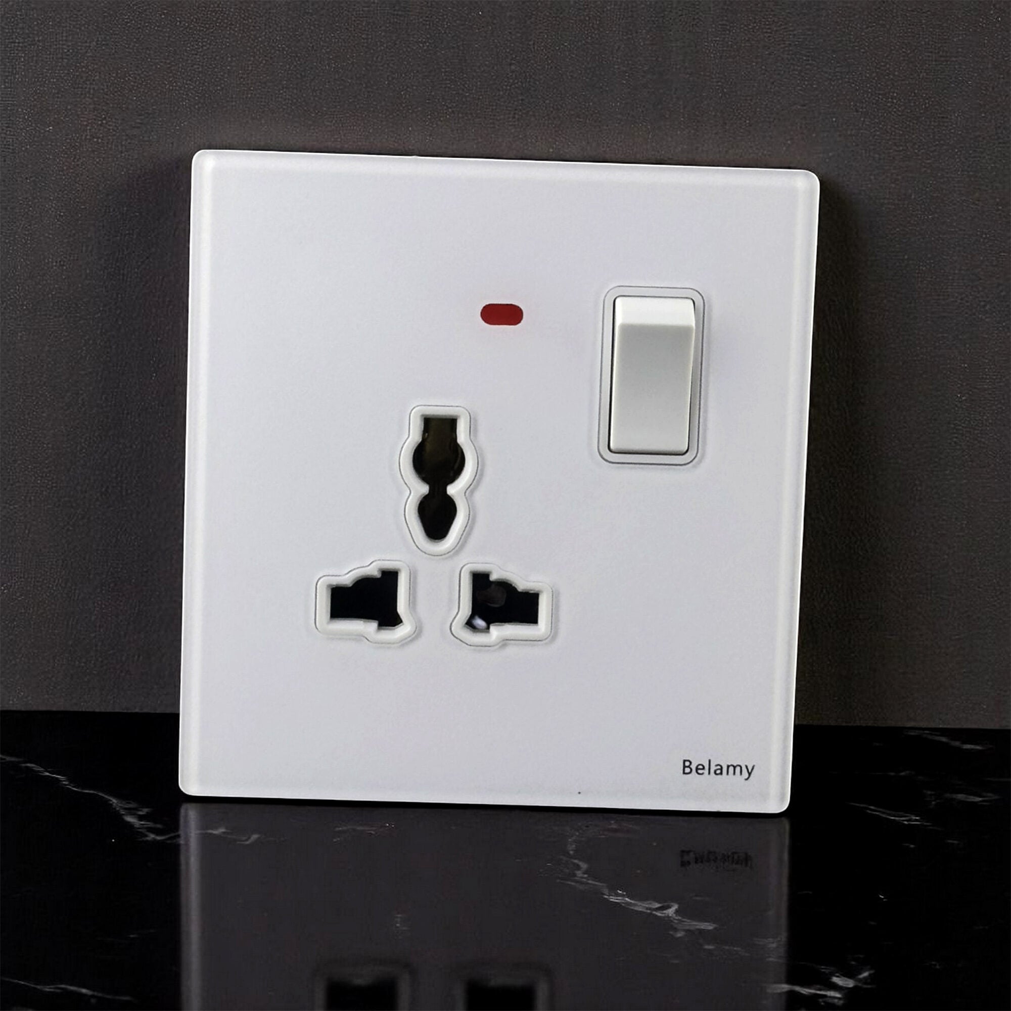 Picture of Belamy White 3-PIN With Switch Socket | BE-154-SW-White
