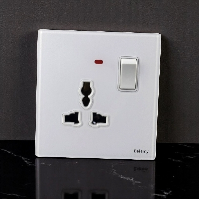Picture of Belamy White 3-PIN With Switch Socket | BE-154-SW-White
