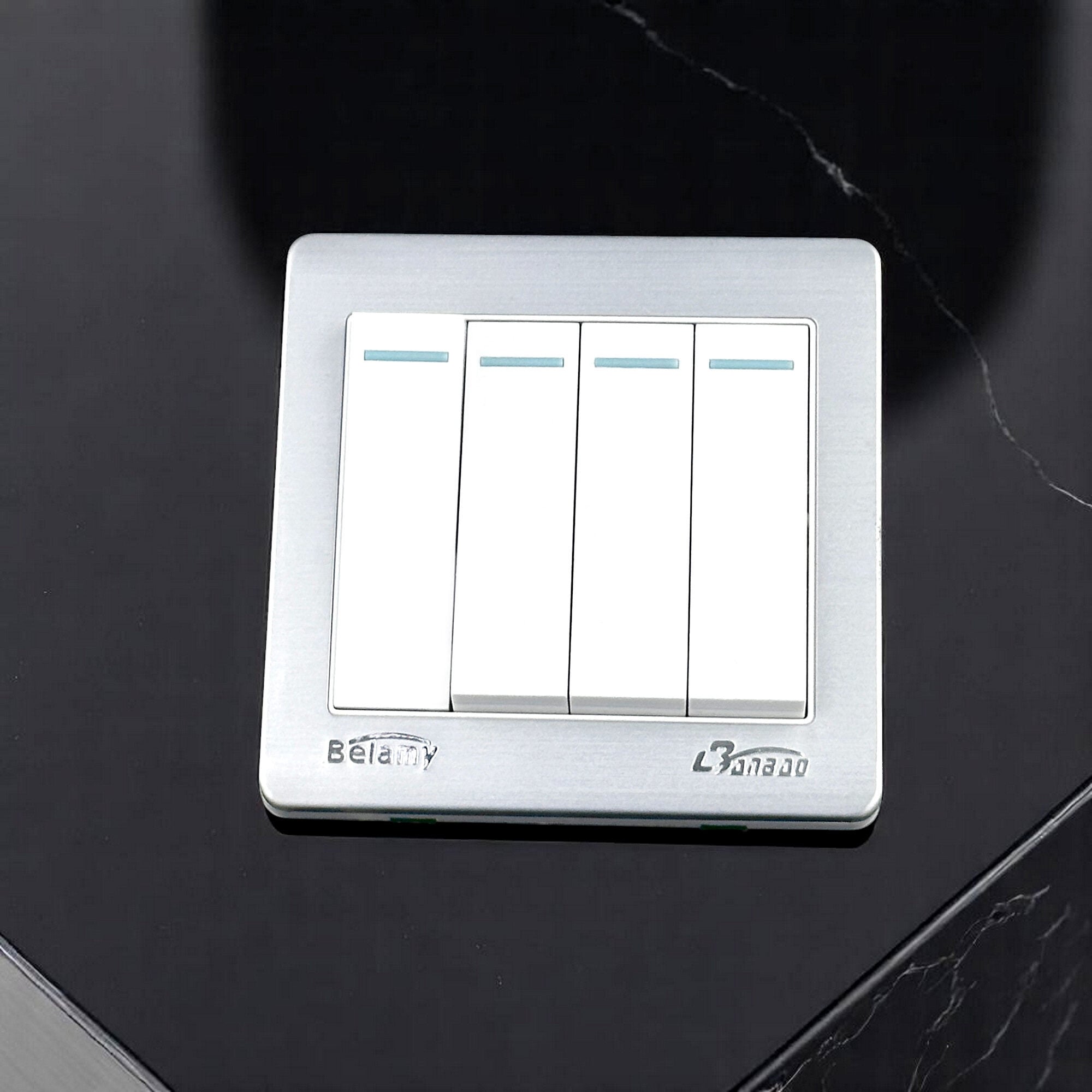 Picture of Belamy White-Grey 4 Gang 1 Way | BE-129-SW-White