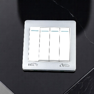 Picture of Belamy White-Grey 4 Gang 1 Way | BE-129-SW-White
