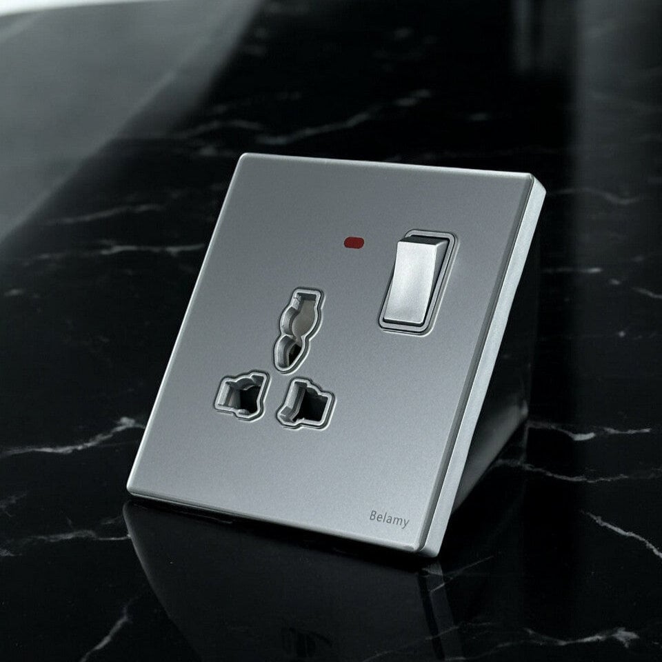 Picture of Belamy Sky Grey 1 Gang 3-PIN Socket | BE-103-SW-Grey