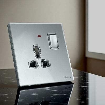 Picture of Belamy Sky Grey 1 Gang 3-PIN Socket | BE-103-SW-Grey